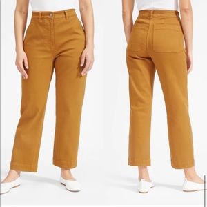 Everlane cropped straight short pants in golden brown